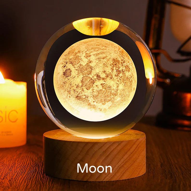 3D Galaxy Crystal Ball Night Lamp