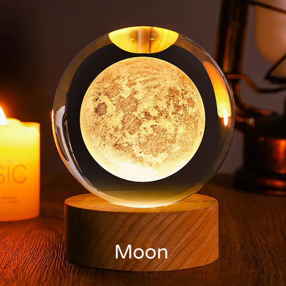 3D Galaxy Crystal Ball Night Lamp