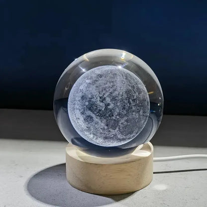 3D Galaxy Crystal Ball Night Lamp